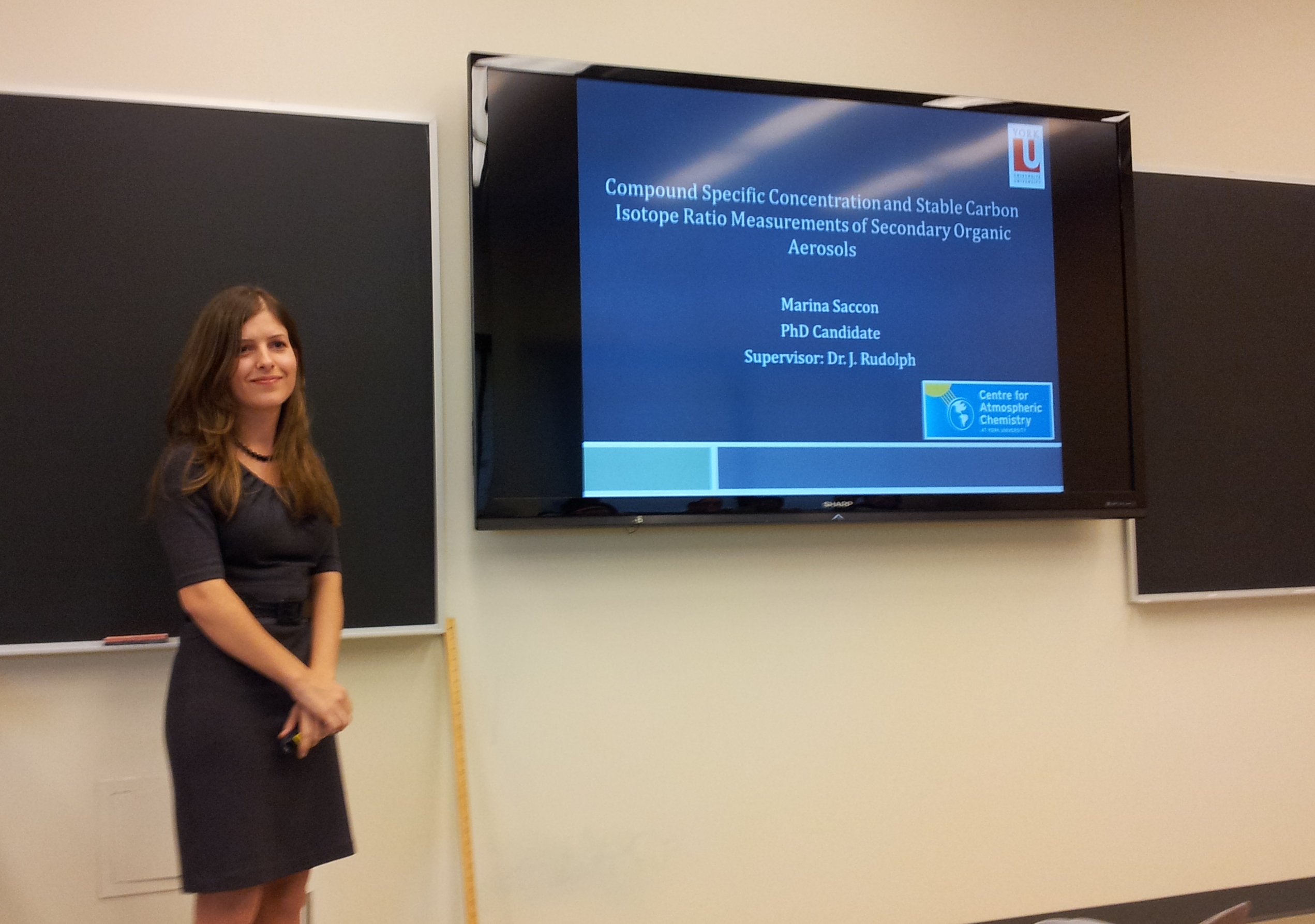 Marina Saccon presenting thesis
